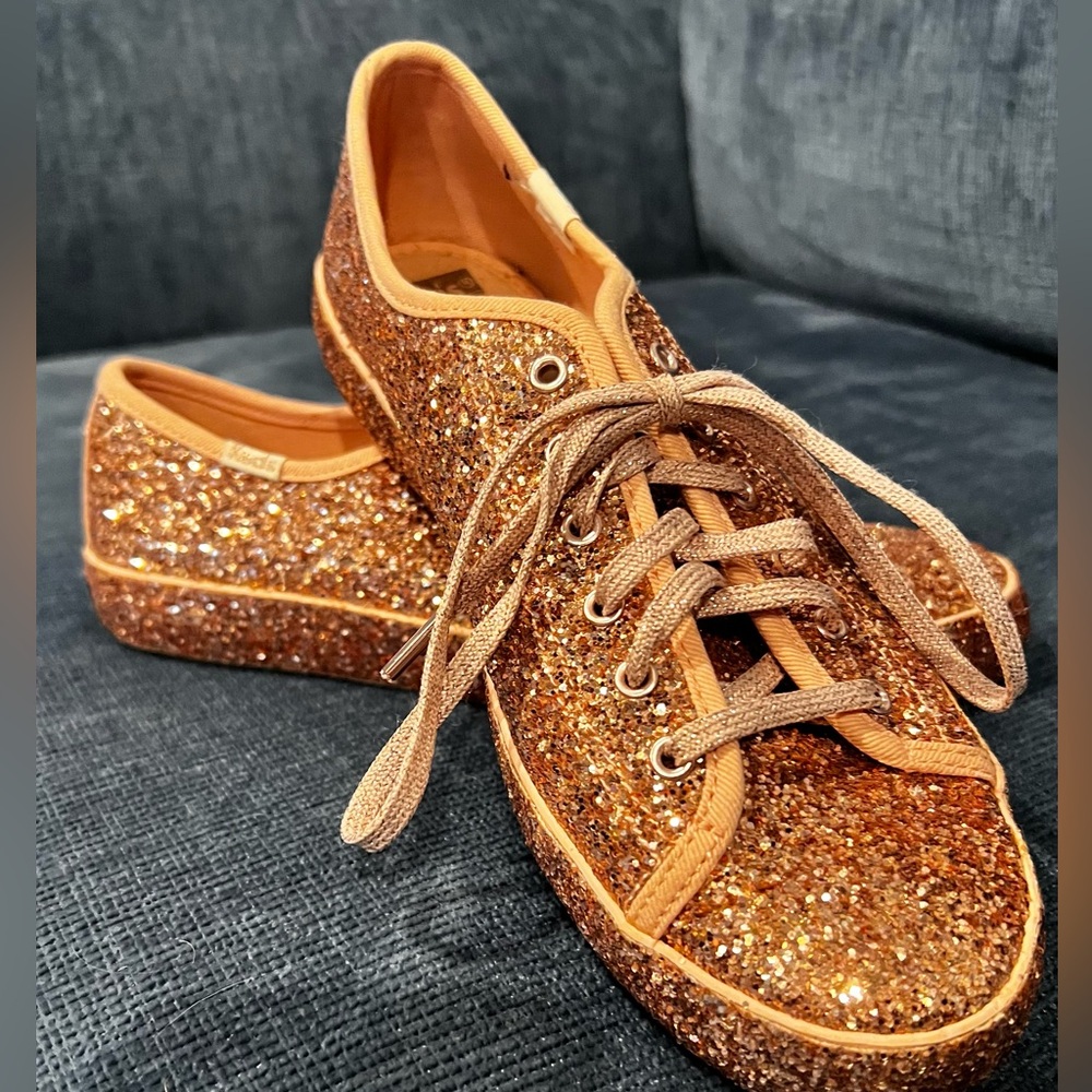 Keds x Kate Spade New York Champion Rose Gold Glitter Sneakers l 7